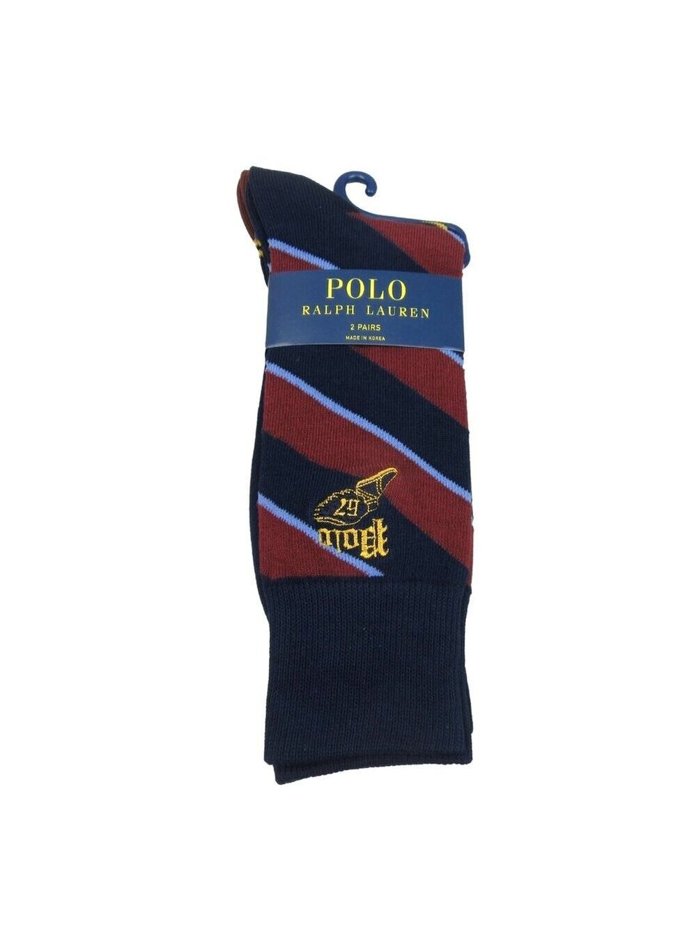 Polo Ralph Lauren Repp-Stripe Trouser Socks Mens Size 6-12.5 (2 PAIRS) NEW